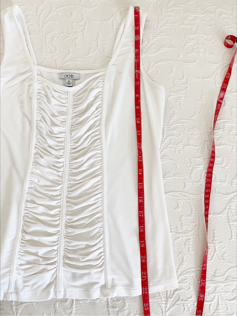 CACHE White Ruched Front Tank Top Size Medium - Picture 11 of 14
